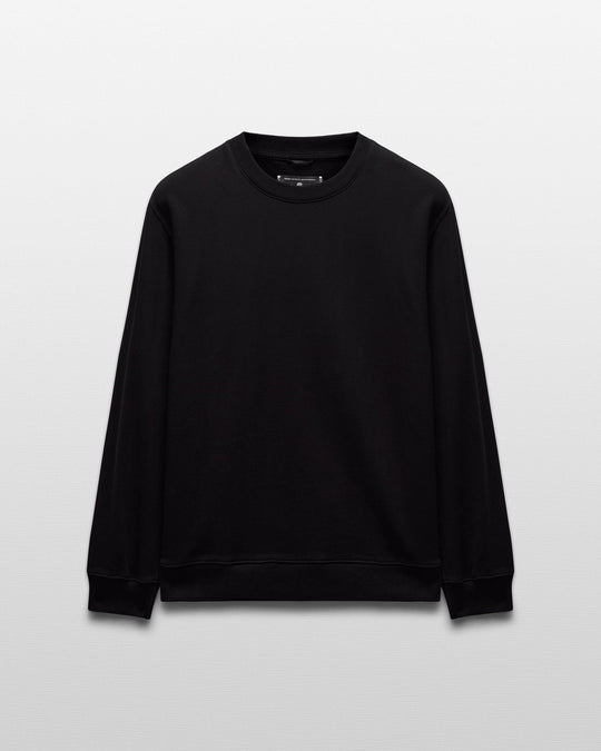 Kyoto Black Midweight Terry Slim Crewneck