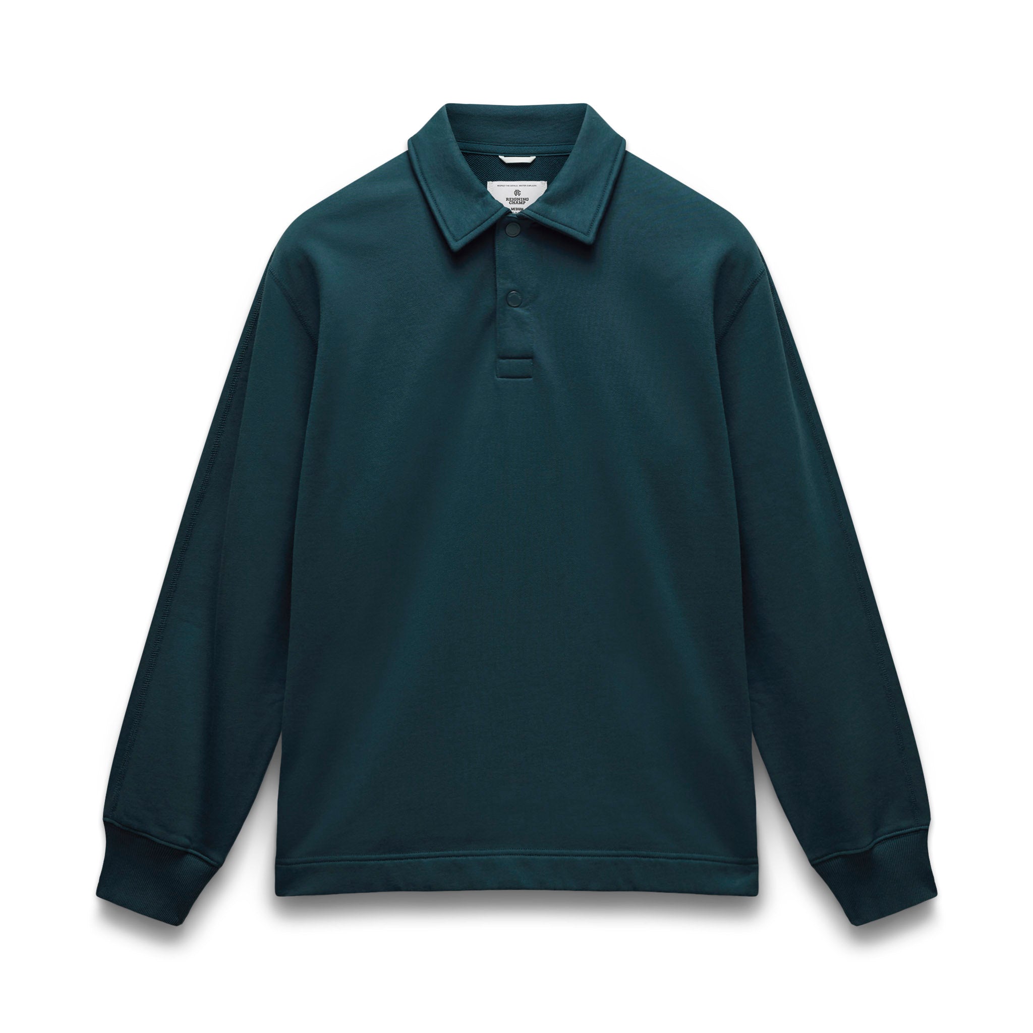 Black Long-Sleeve Rugby Style Sweatshirt
