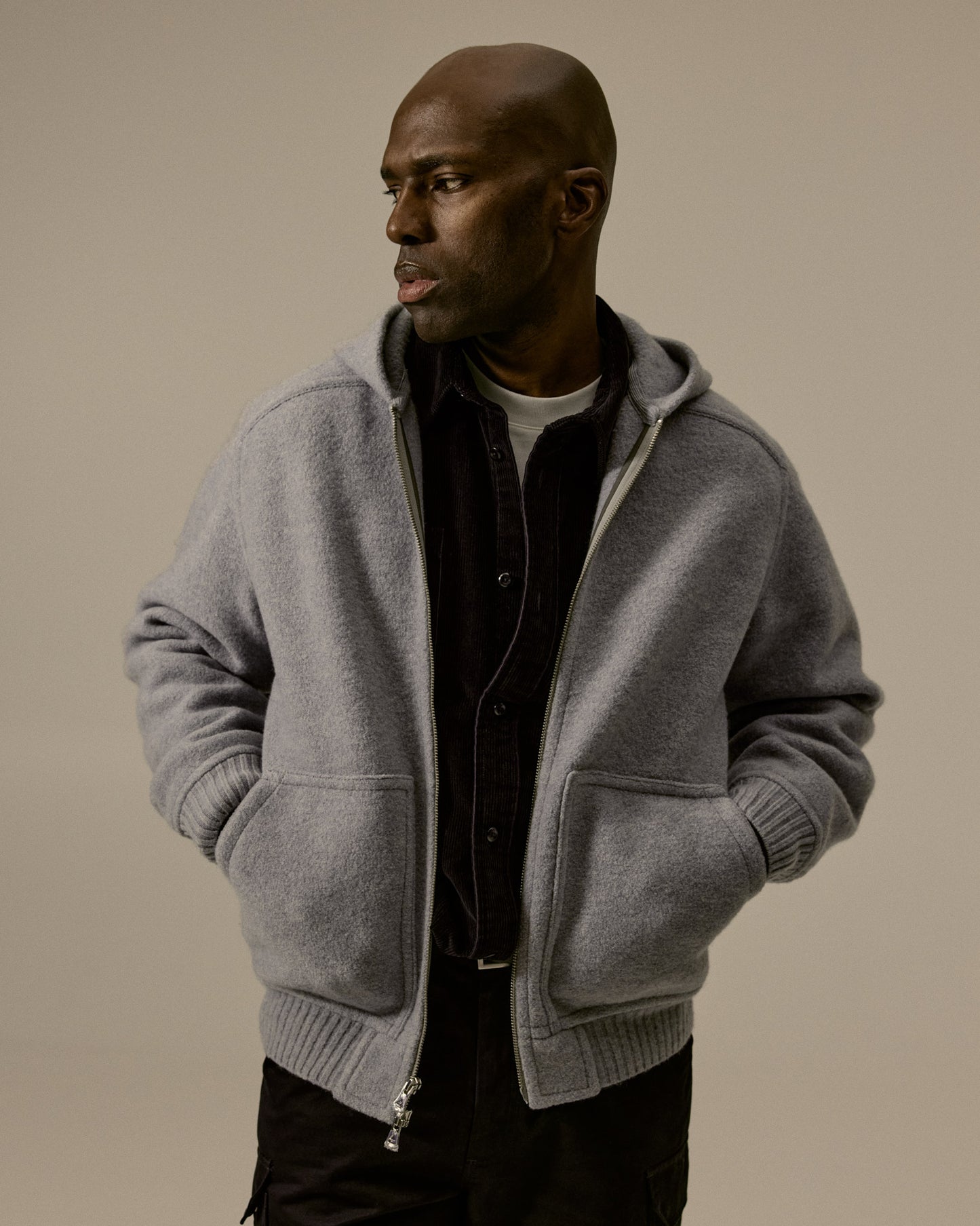 Boiled Wool Rush Hooded Jacket