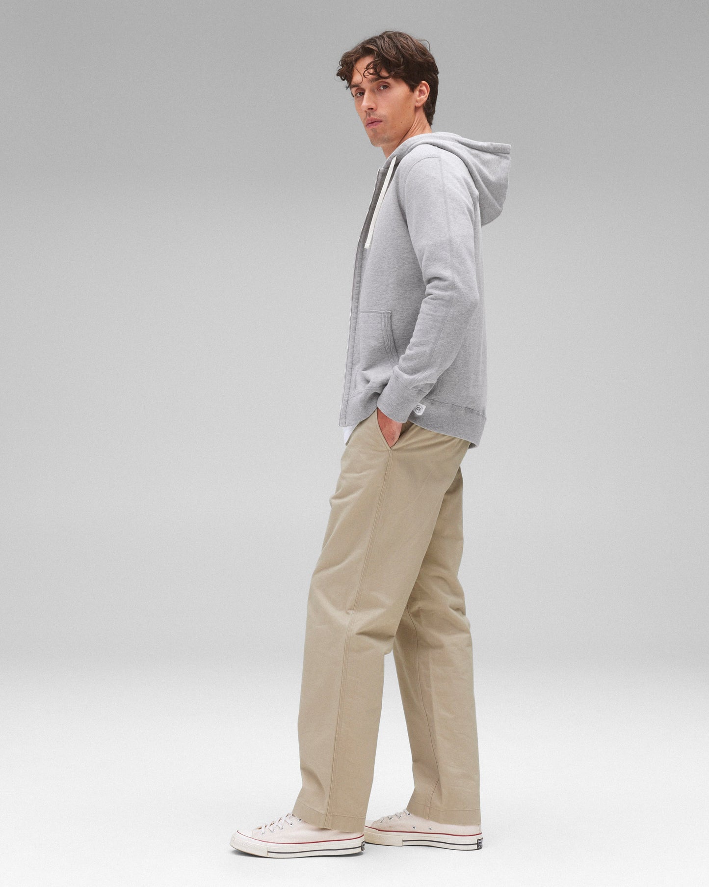 Midweight Terry Slim Zip Hoodie