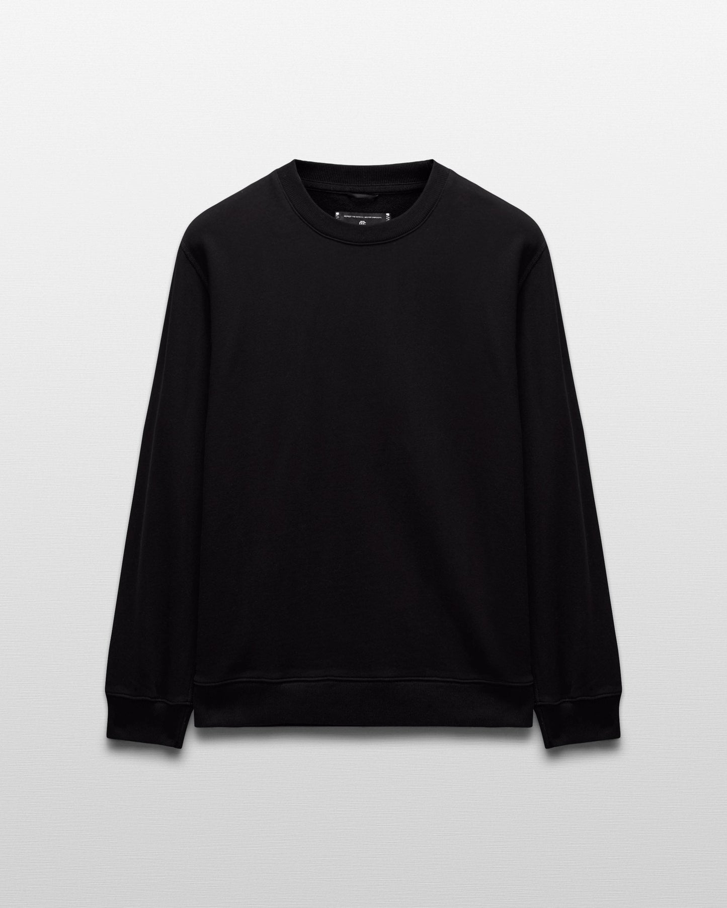 Kyoto Black Midweight Terry Slim Crewneck