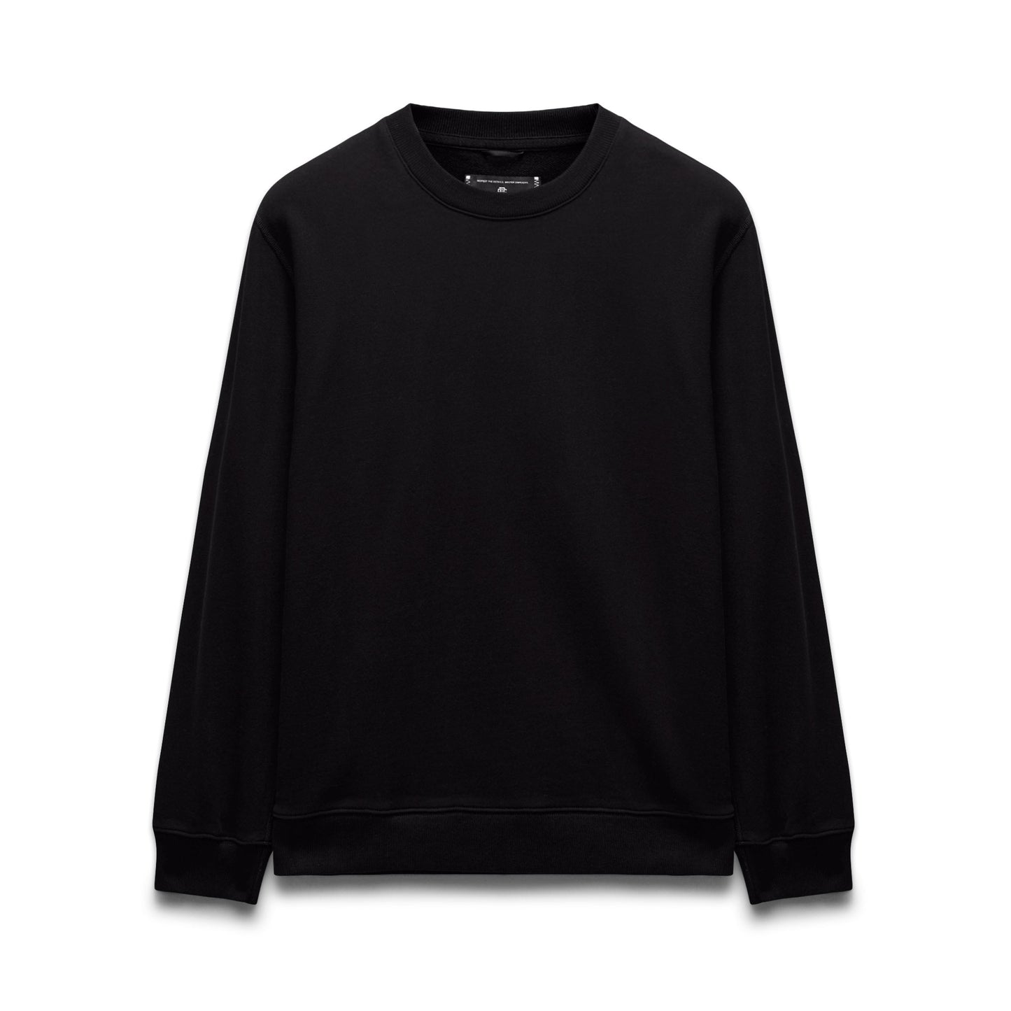 Kyoto Black Midweight Terry Slim Crewneck