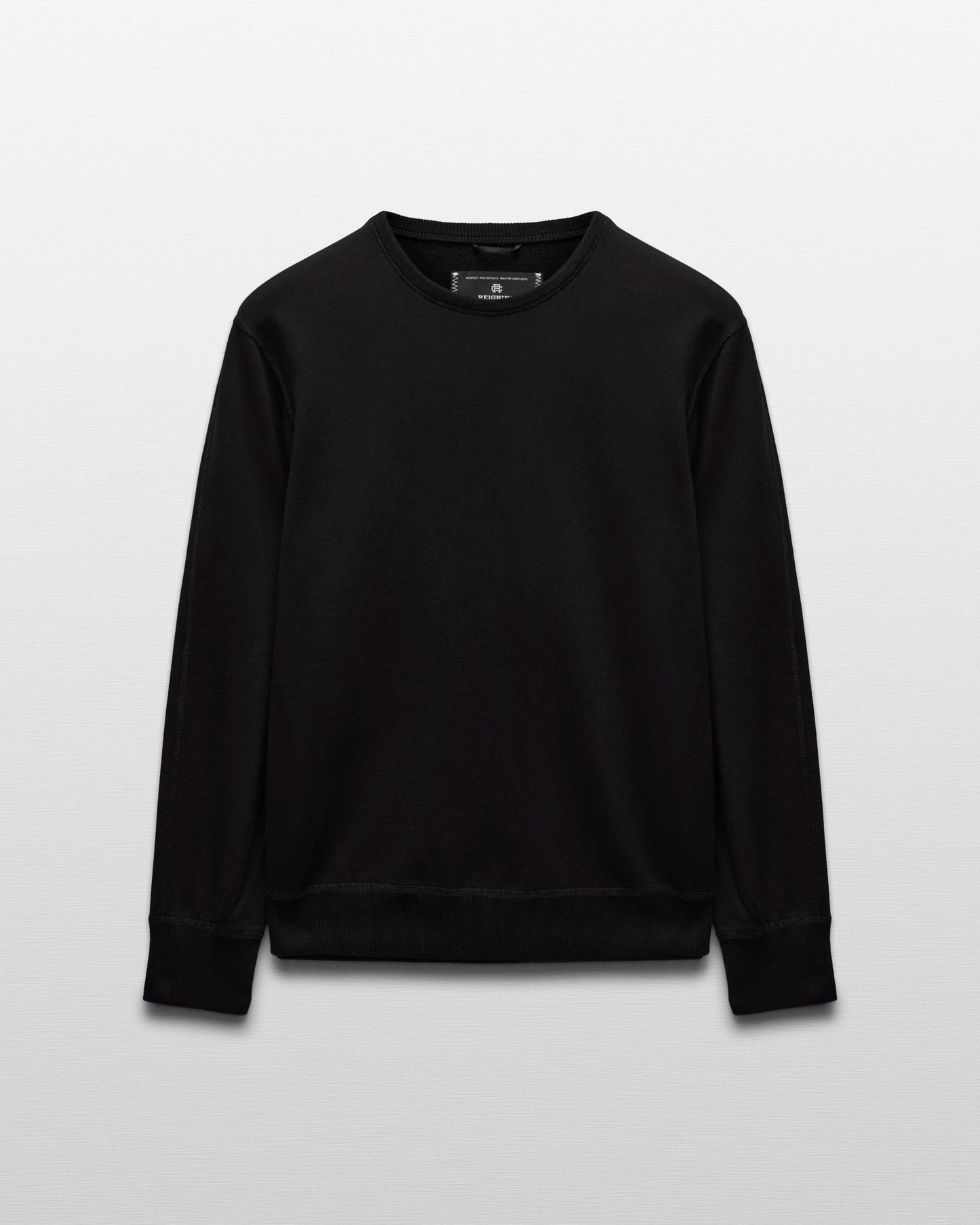 Kyoto Black Midweight Terry Classic Crewneck