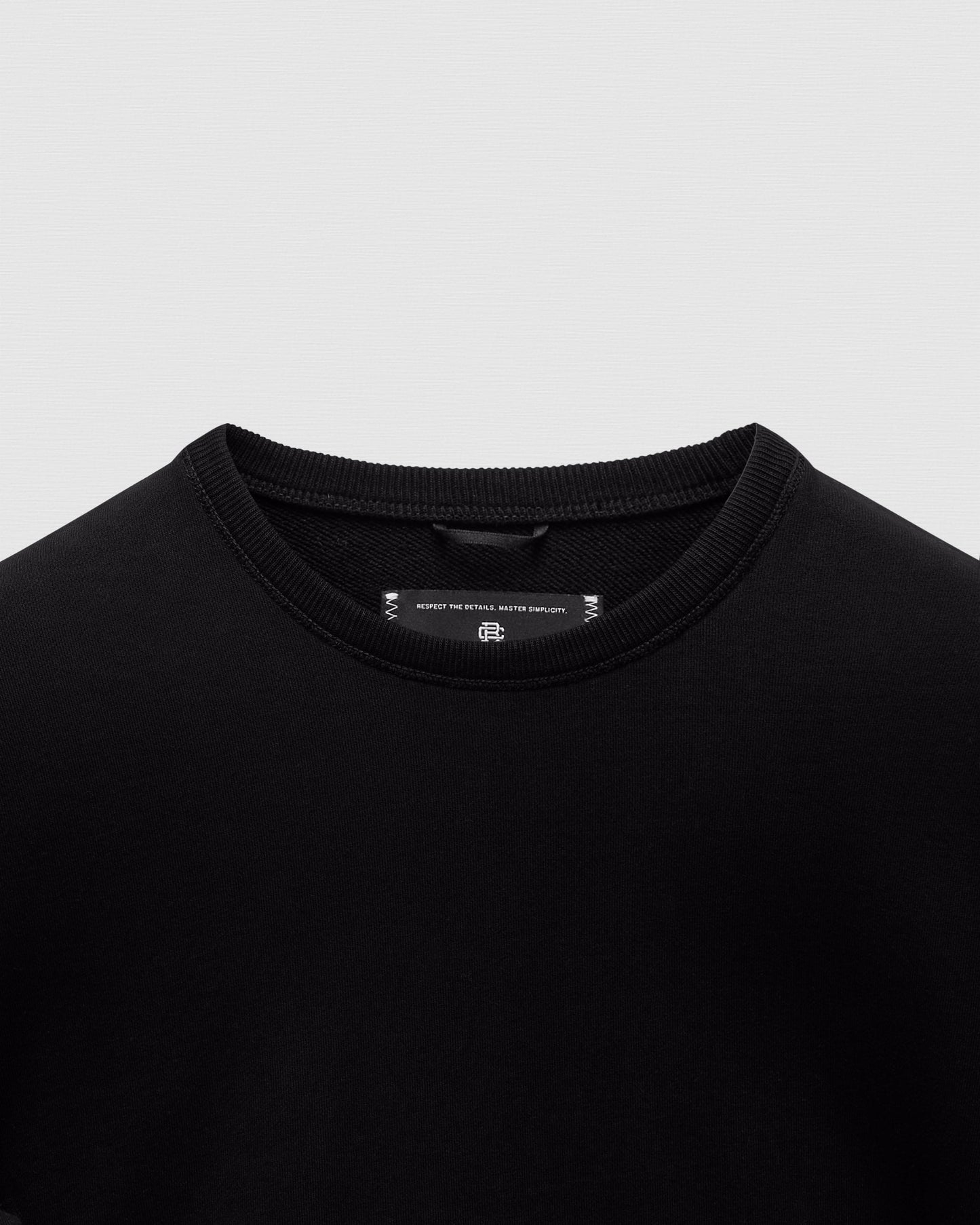 Kyoto Black Midweight Terry Classic Crewneck