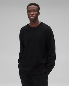 Kyoto Black Midweight Terry Classic Crewneck