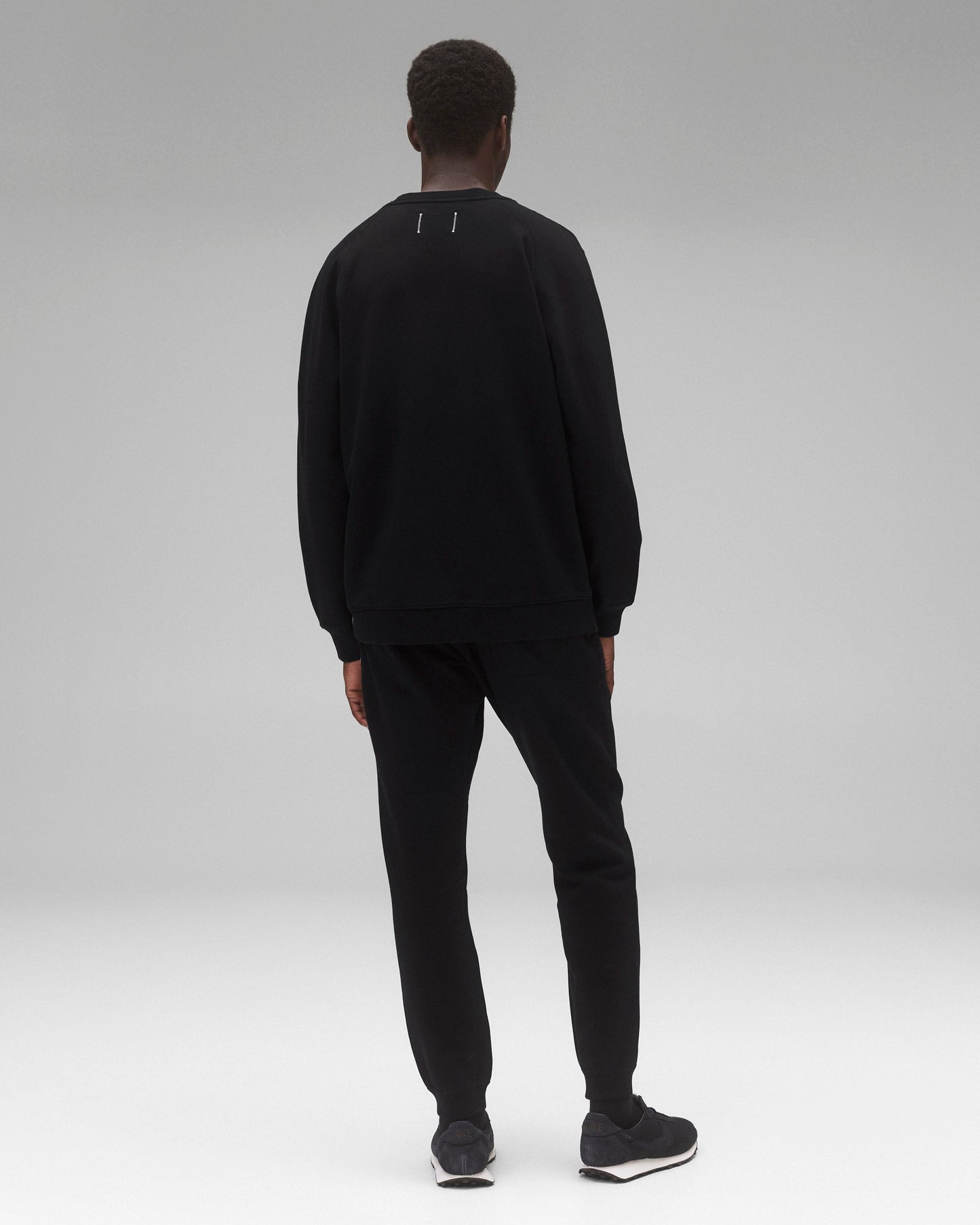 Kyoto Black Midweight Terry Classic Crewneck