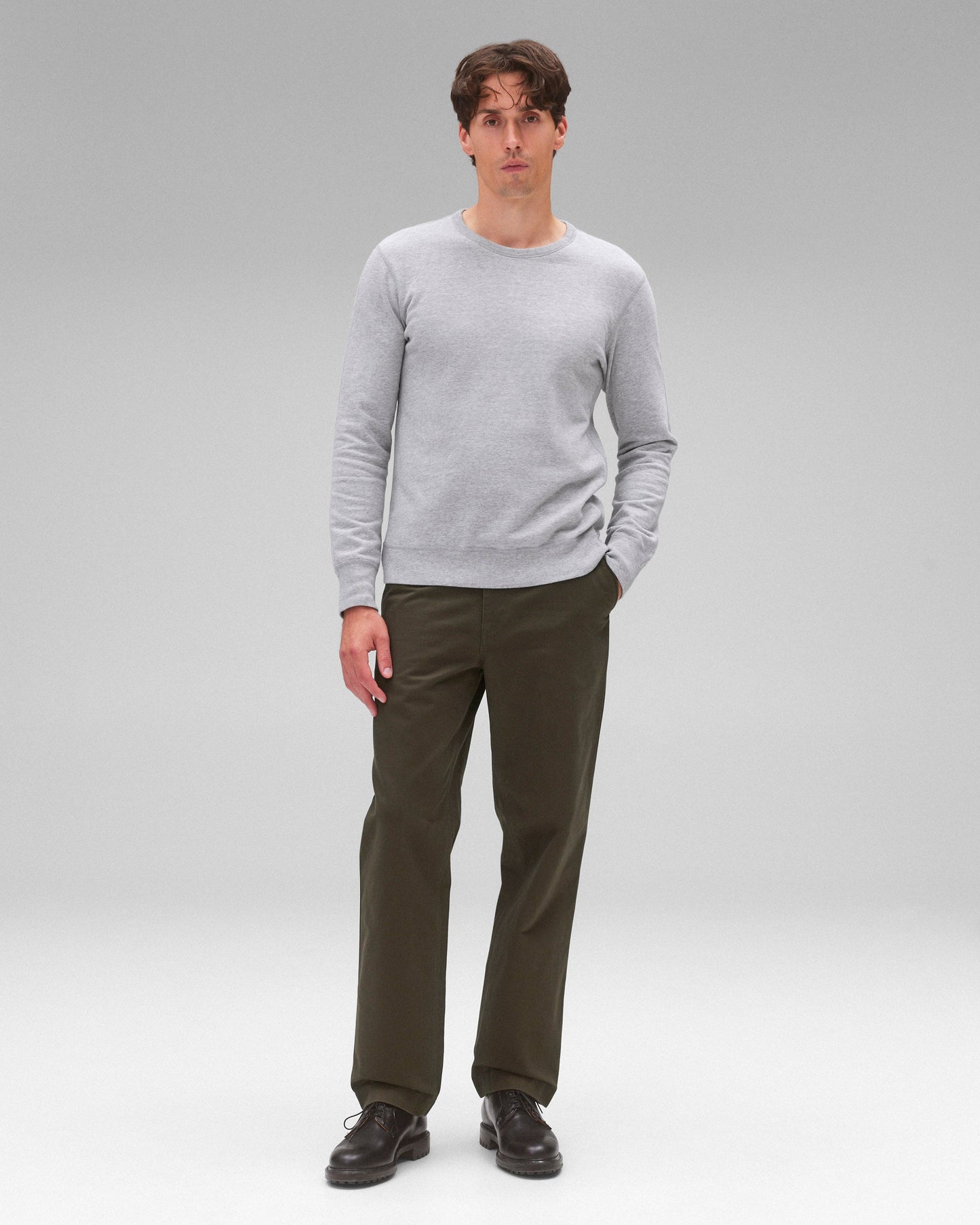 Lightweight Terry Slim Crewneck