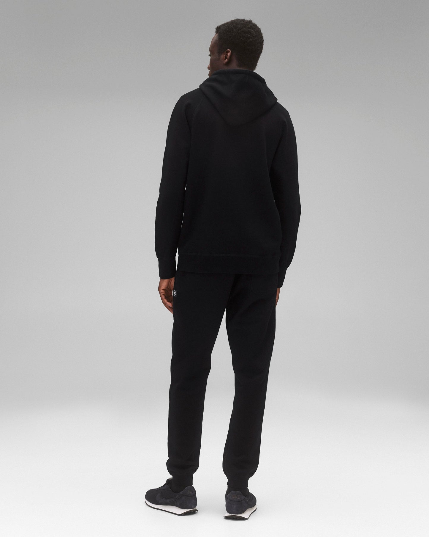 Kyoto Black Midweight Terry Slim Sweatpant