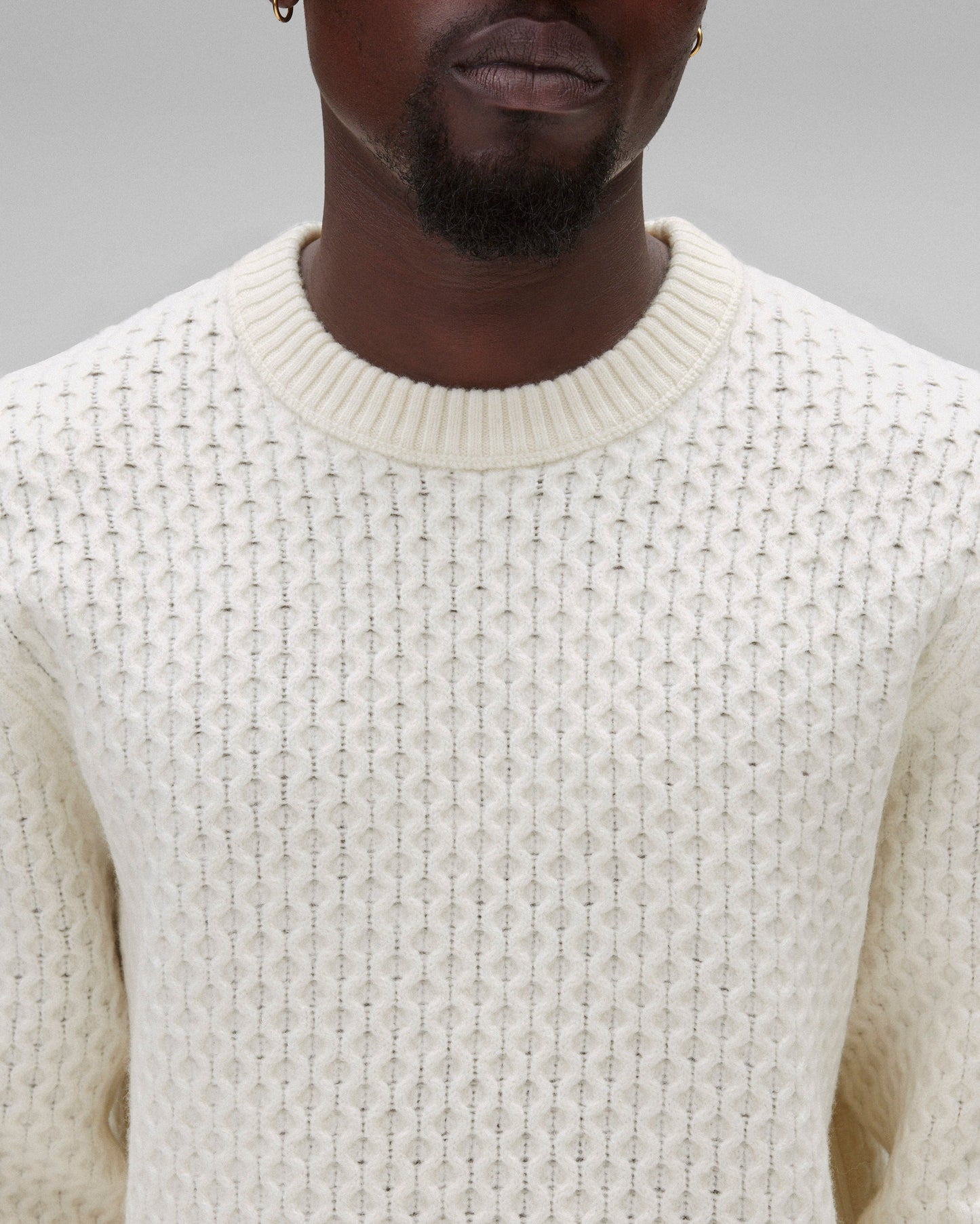 Merino Honeycomb Crewneck