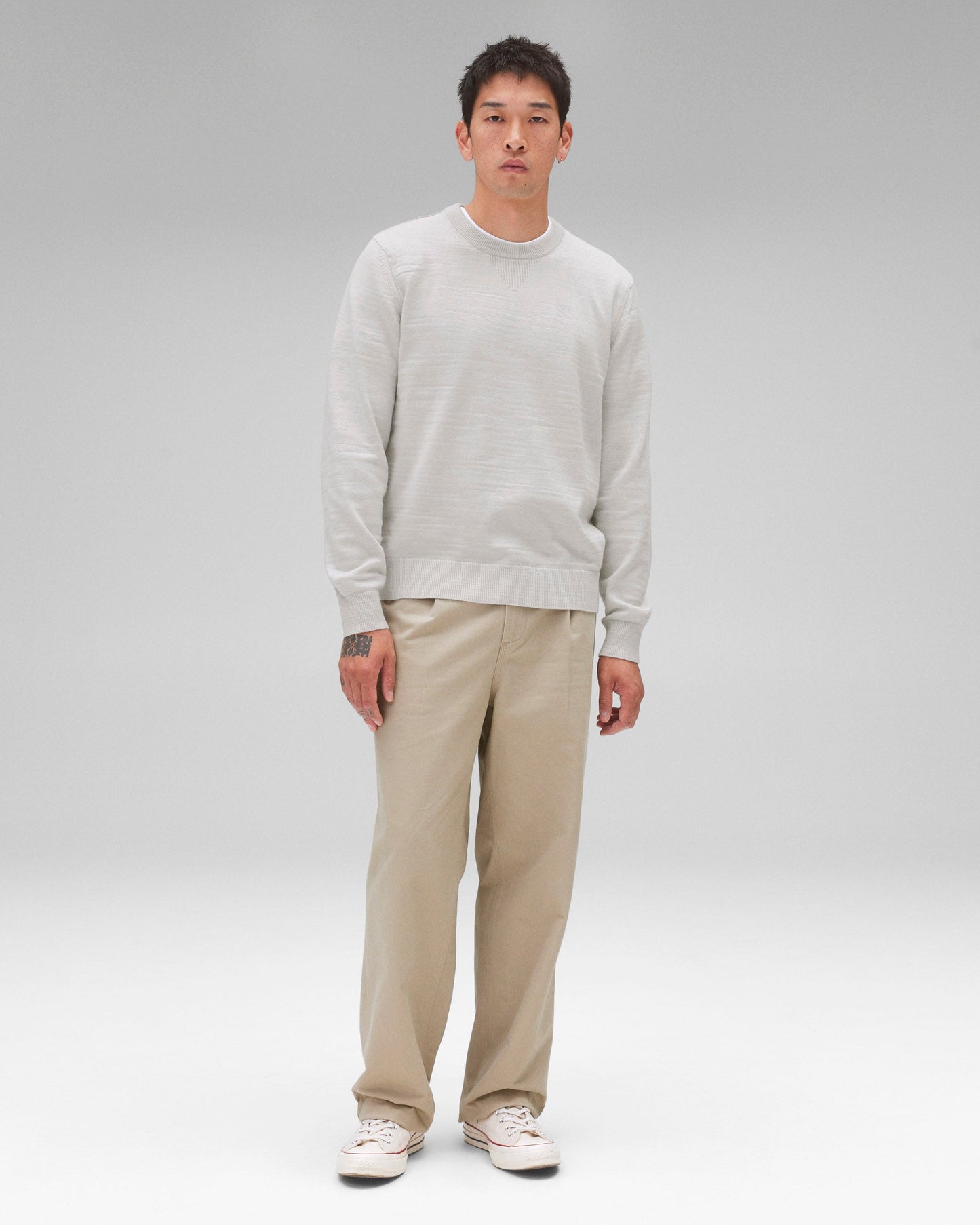 Cotton Slub Laurel Crewneck