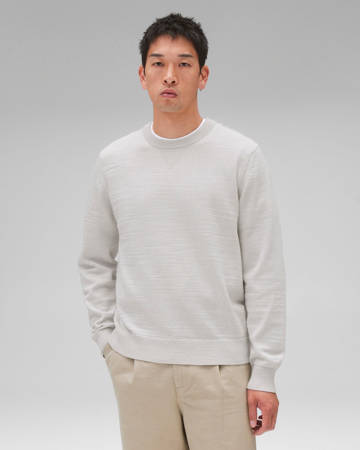 Cotton Slub Laurel Crewneck