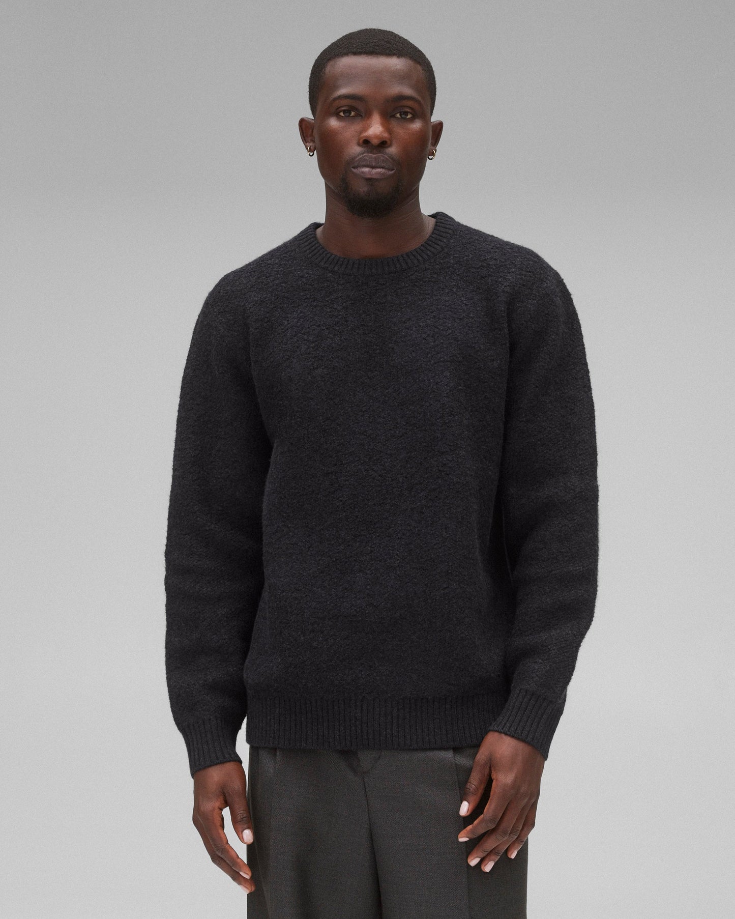 Textured Boucle Turf Crewneck