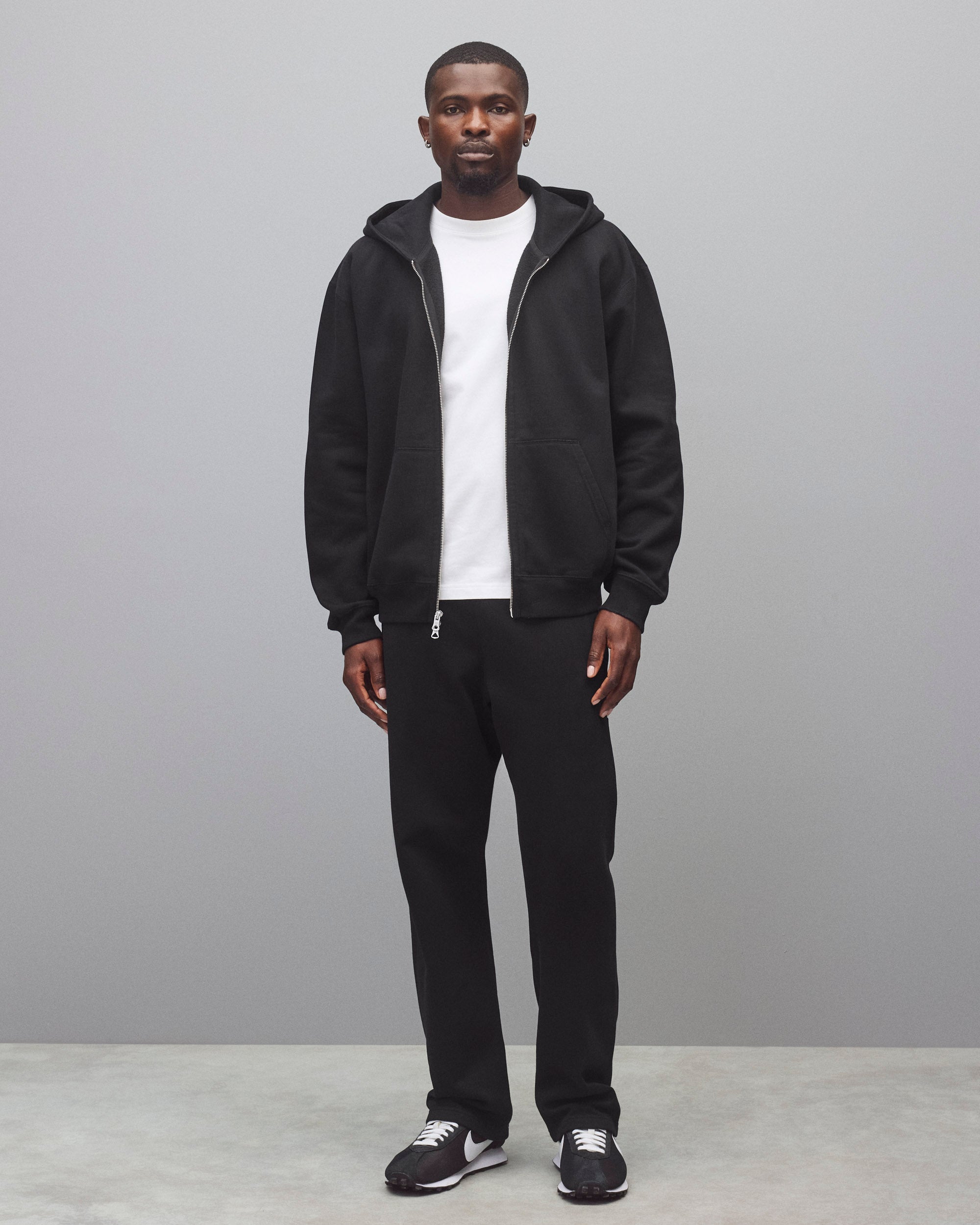 BRISTOL REIGNING CHAMP フーディ黒 L Double Knit Rally Slim Zip Hoodie | Reigning Champ | Reigning Champ US
