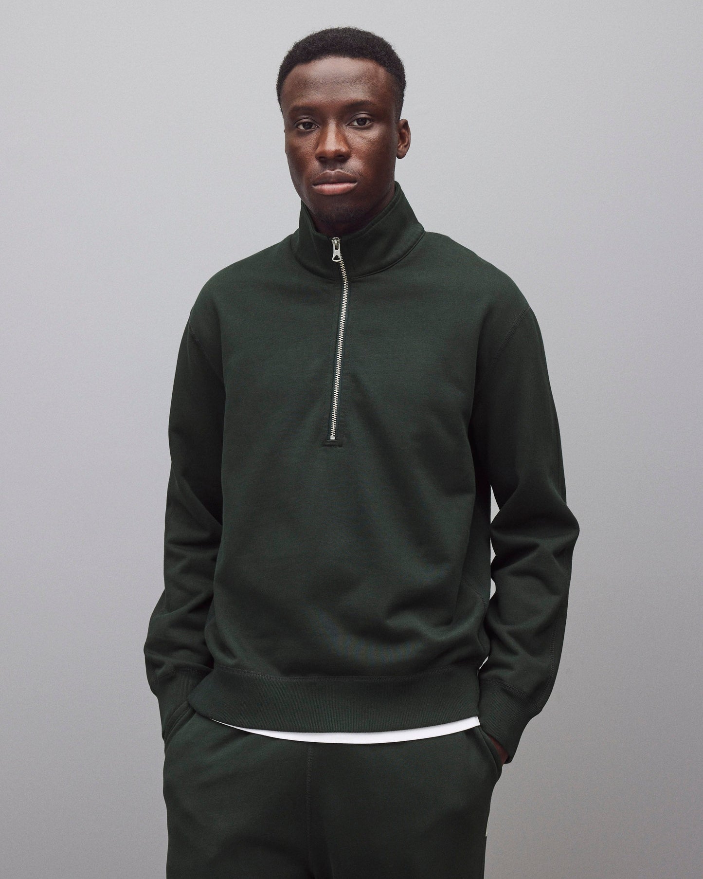 Midweight Terry Standard Half Zip Sweatshirt
