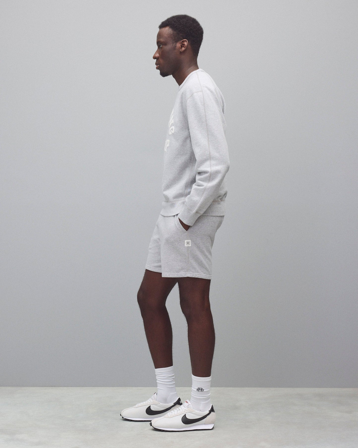 Midweight Terry Arch Logo Standard Crewneck