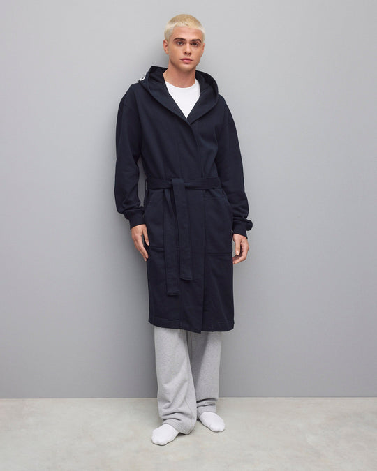 Midweight Terry Logo Relaxed Hooded Robe