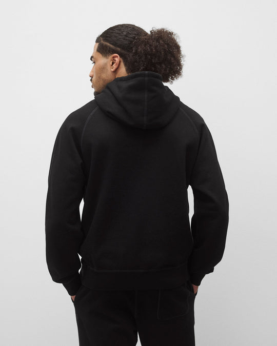 Kyoto Black Midweight Terry Standard Hoodie