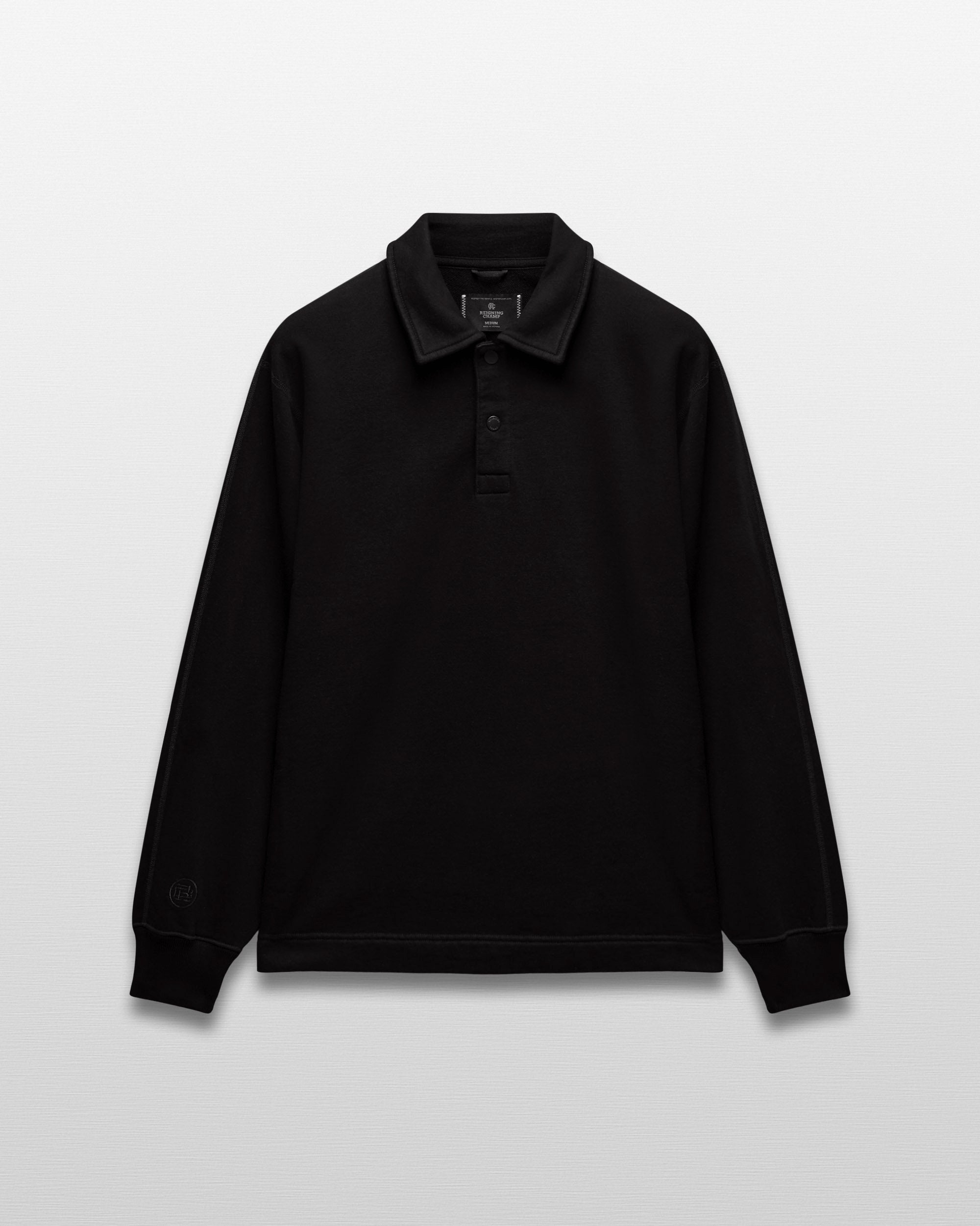 Kyoto Black Midweight Terry Rugby Standard Sweater | Reigning