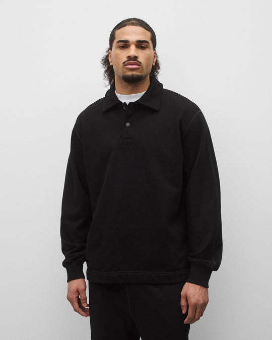 Kyoto Black Midweight Terry Rugby Standard Sweater