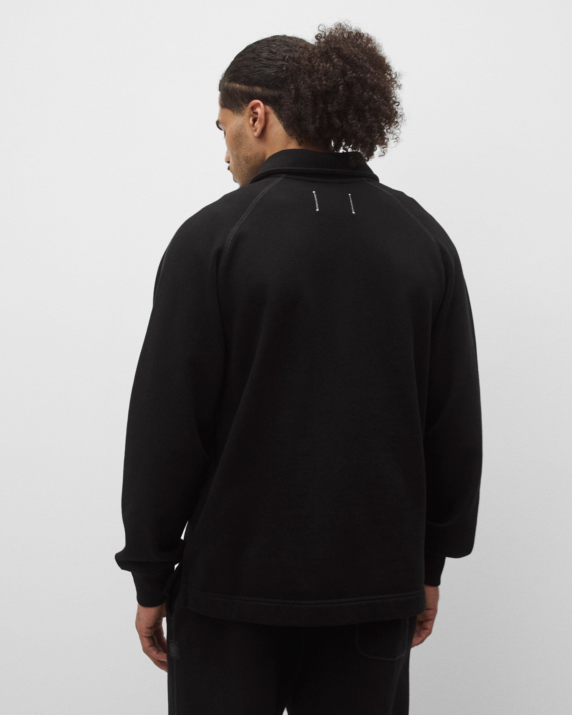 Kyoto Black Midweight Terry Rugby Standard Sweater | Reigning