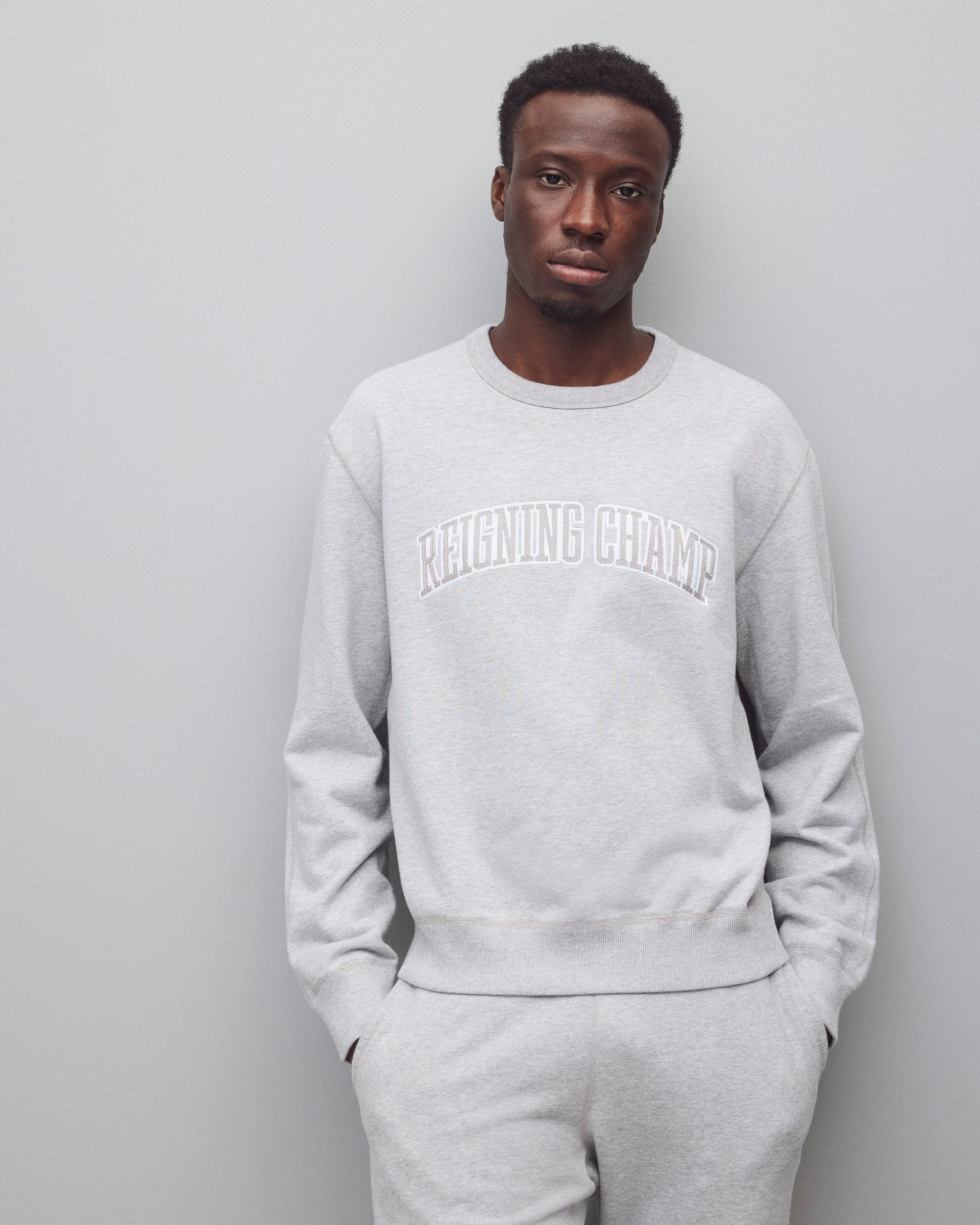 REIGNING CHAMP 上下セット　スウェットグレー　S Midweight Terry Collegiate Standard Crewneck | Reigning Champ
