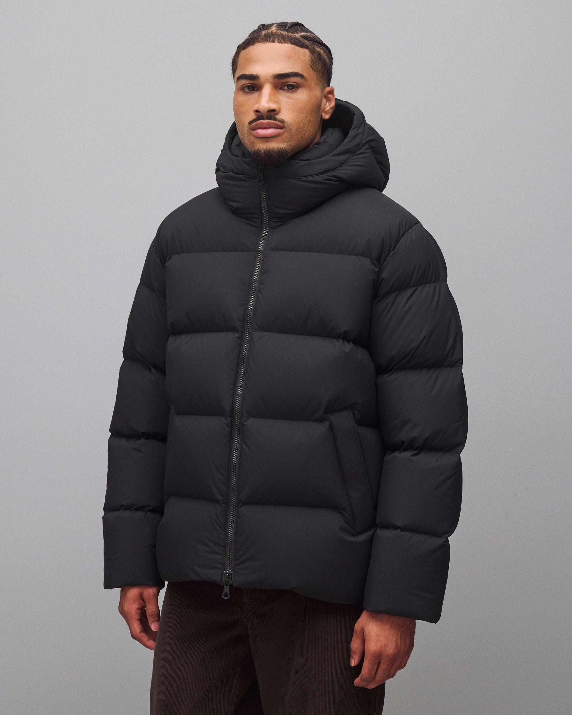 ク*リ様 REIGNINGCHAMPレイニングチャンプダウンジャケット Sブラッ Matte Ripstop Franchise Hooded Down Jacket | Reigning Champ