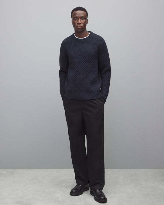 Merino Honeycomb Crewneck