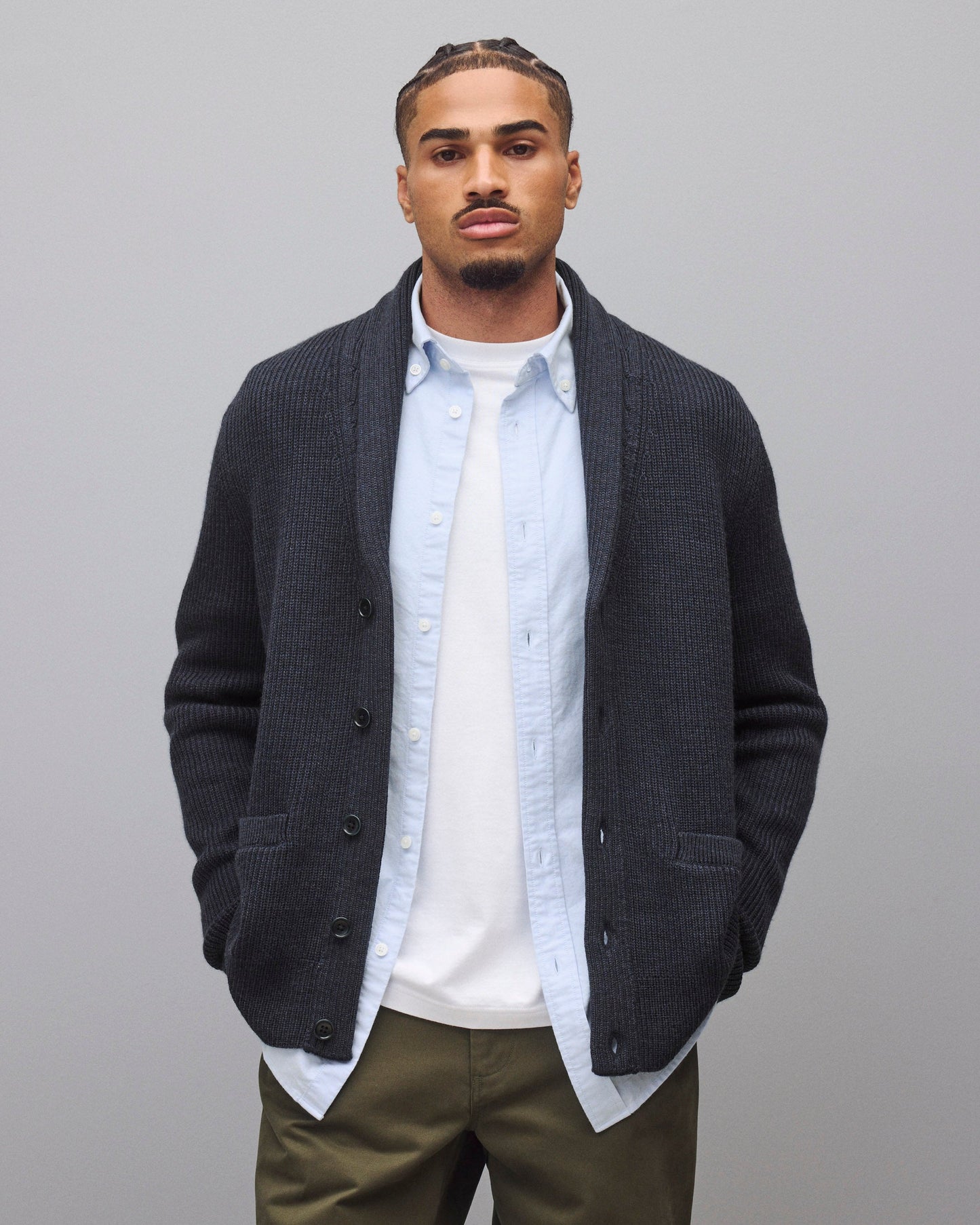 Merino Rib Vinnie Shawl Cardigan