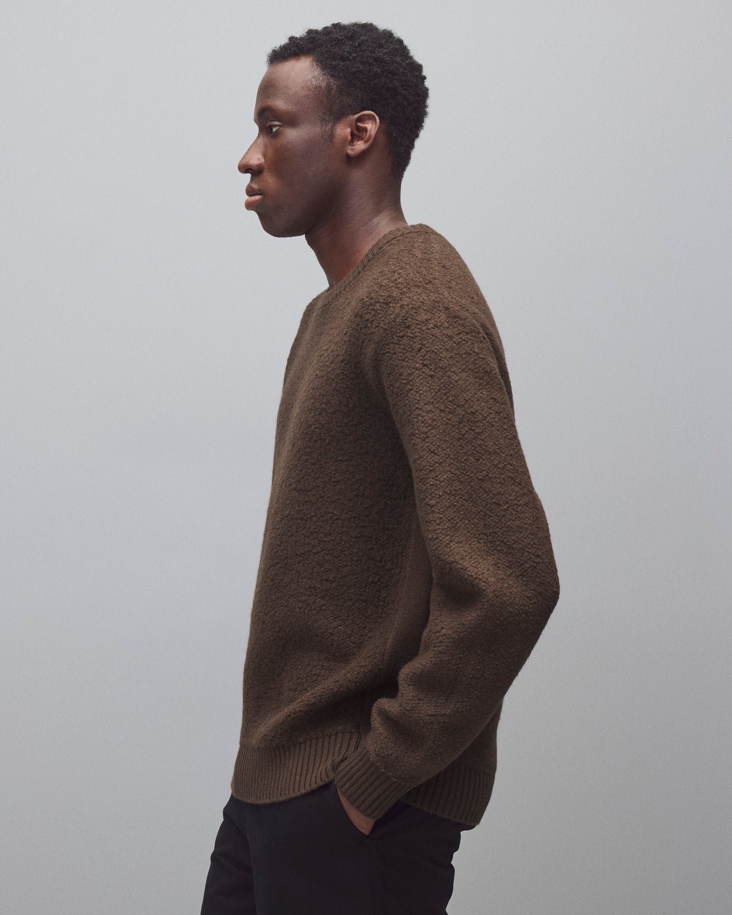 Textured Boucle Turf Crewneck