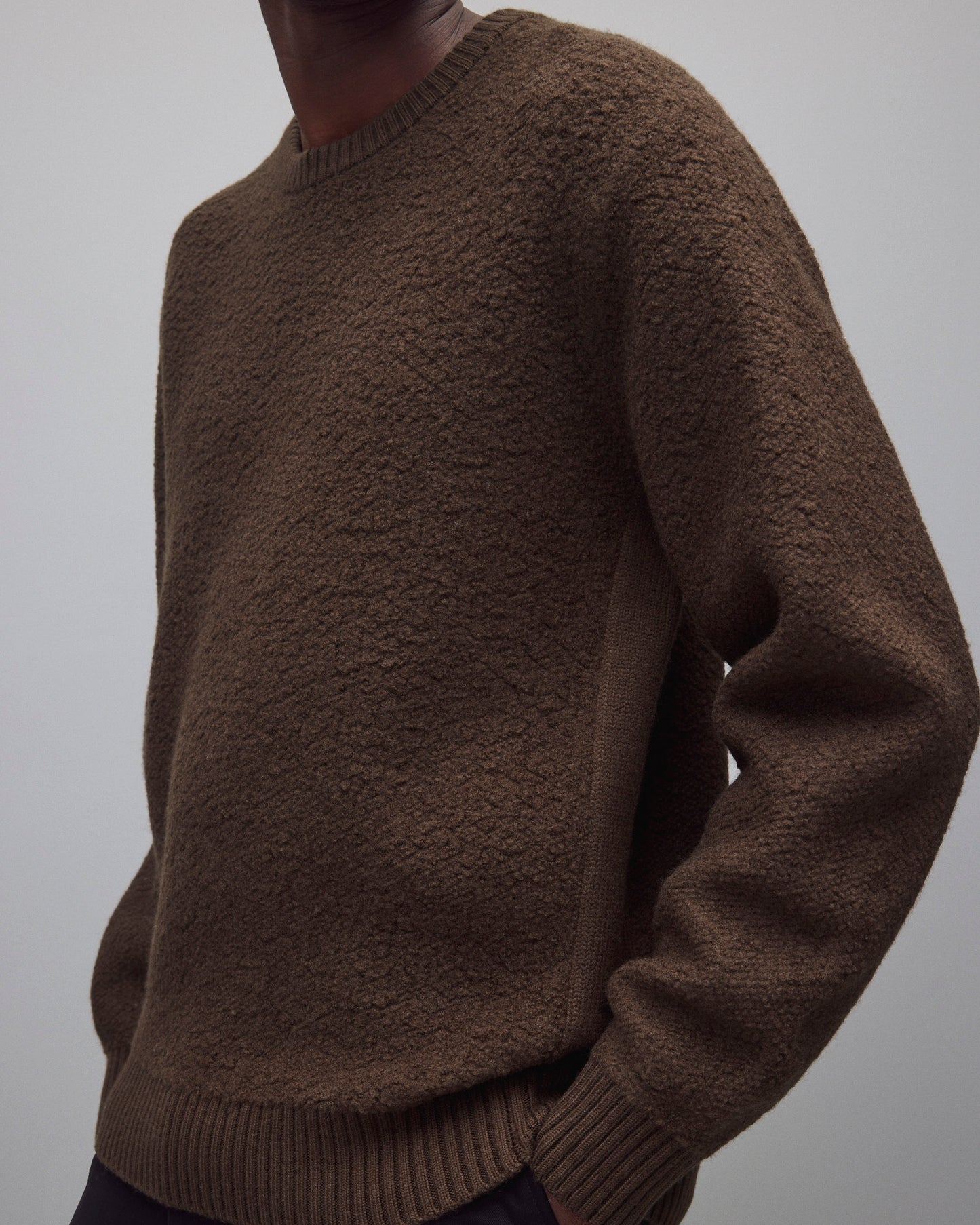 Textured Boucle Turf Crewneck