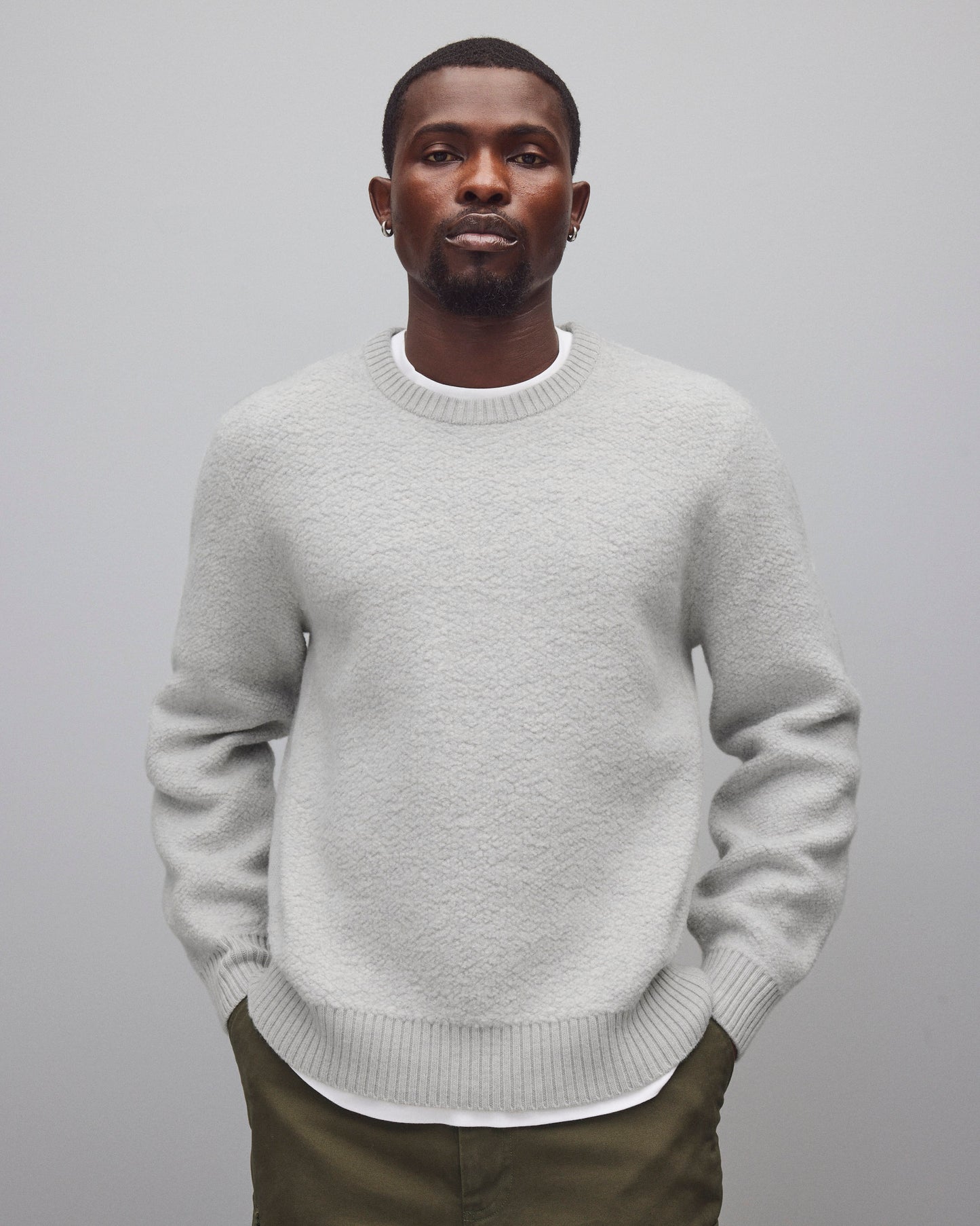 Textured Boucle Turf Crewneck