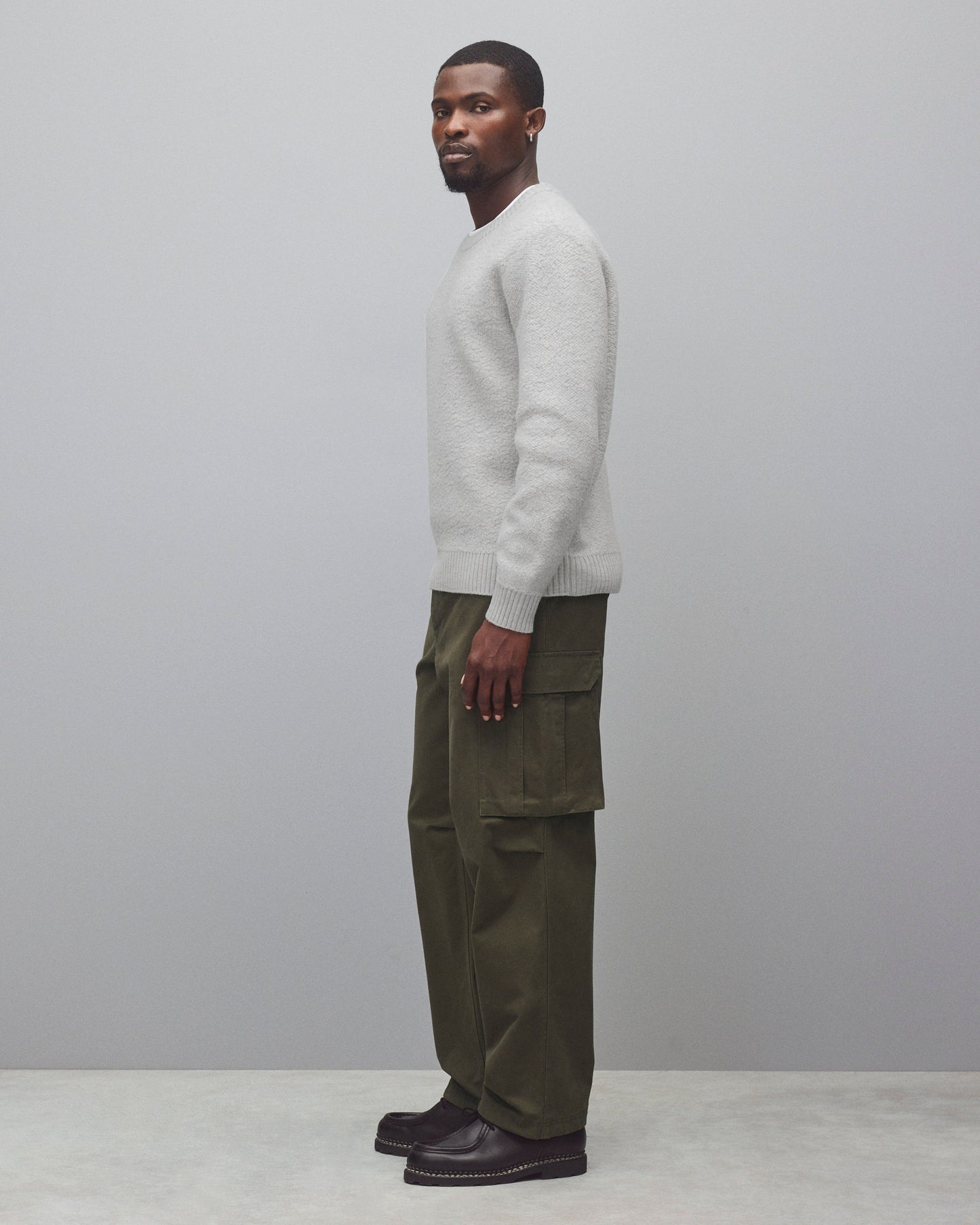 Textured Boucle Turf Crewneck