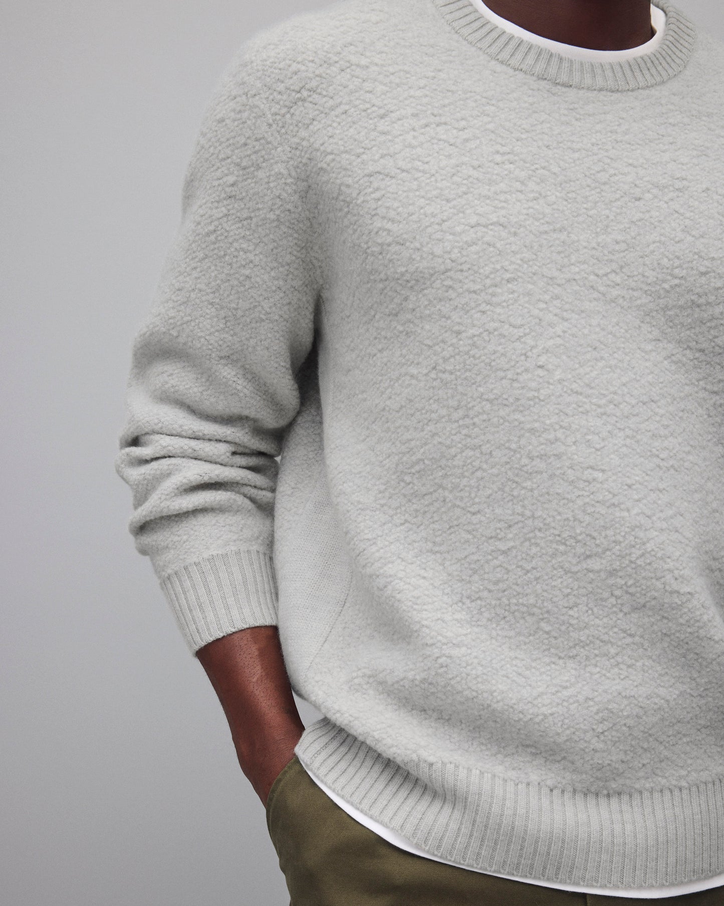 Textured Boucle Turf Crewneck