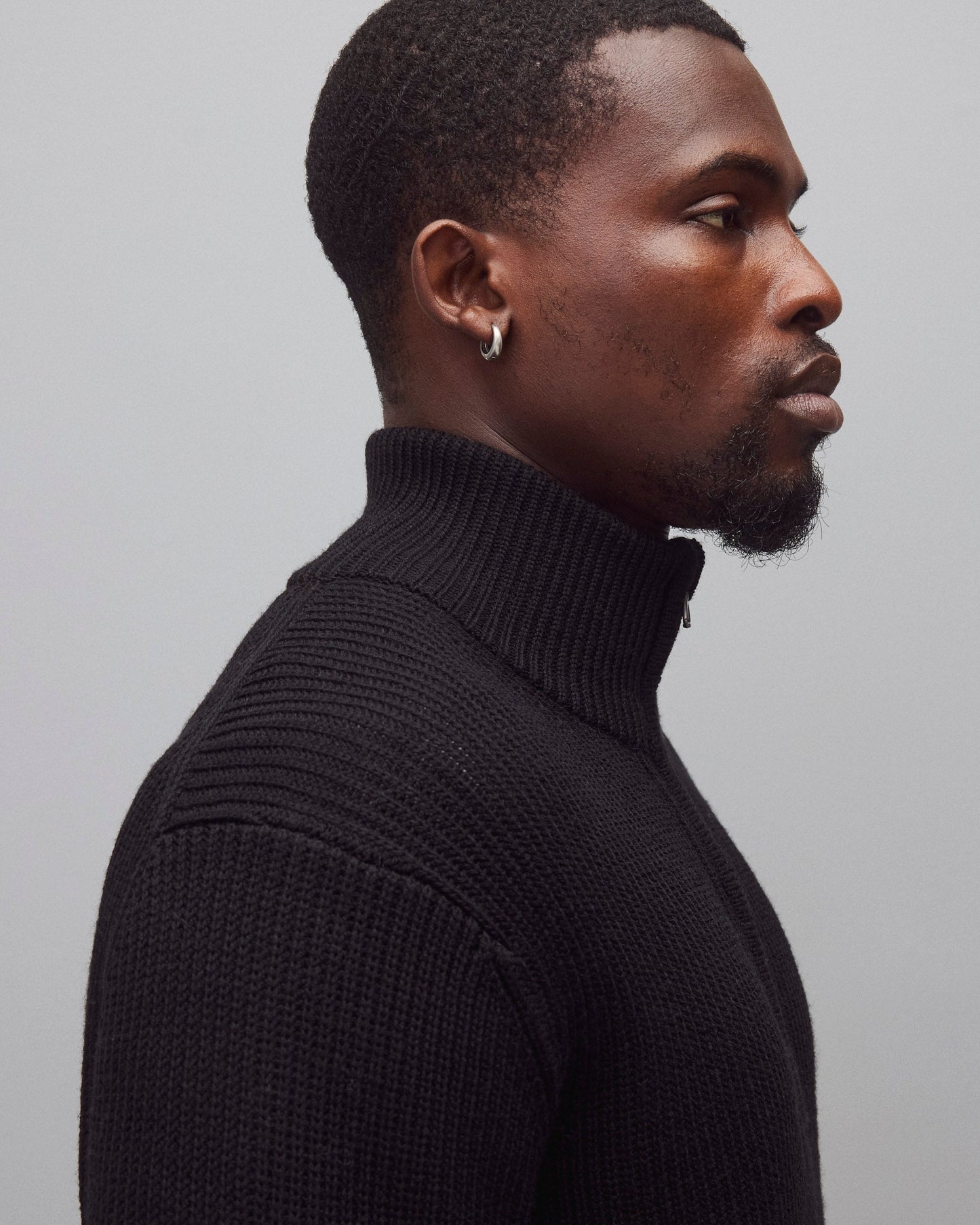 Merino Rib Vinnie Quarter Zip