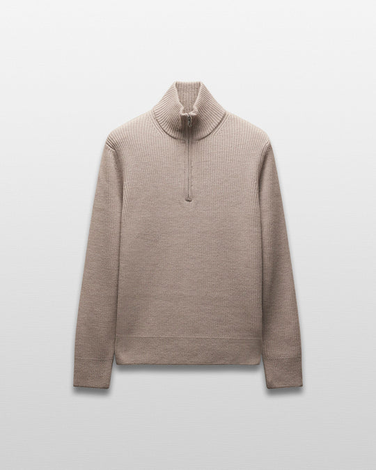 Merino Rib Vinnie Quarter Zip