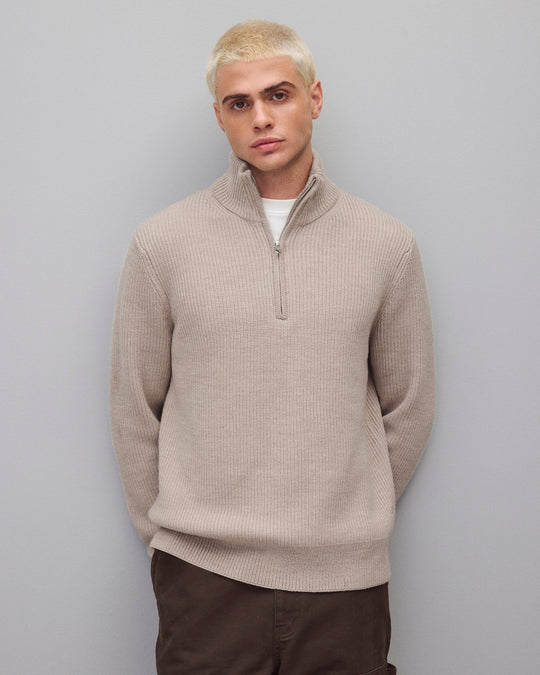 Merino Rib Vinnie Quarter Zip