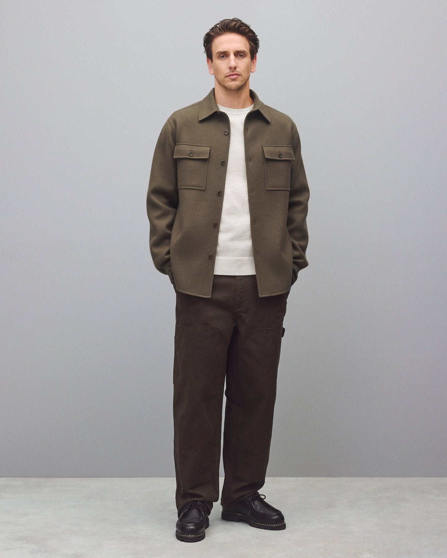 Double Faced Wool Concourse Overshirt