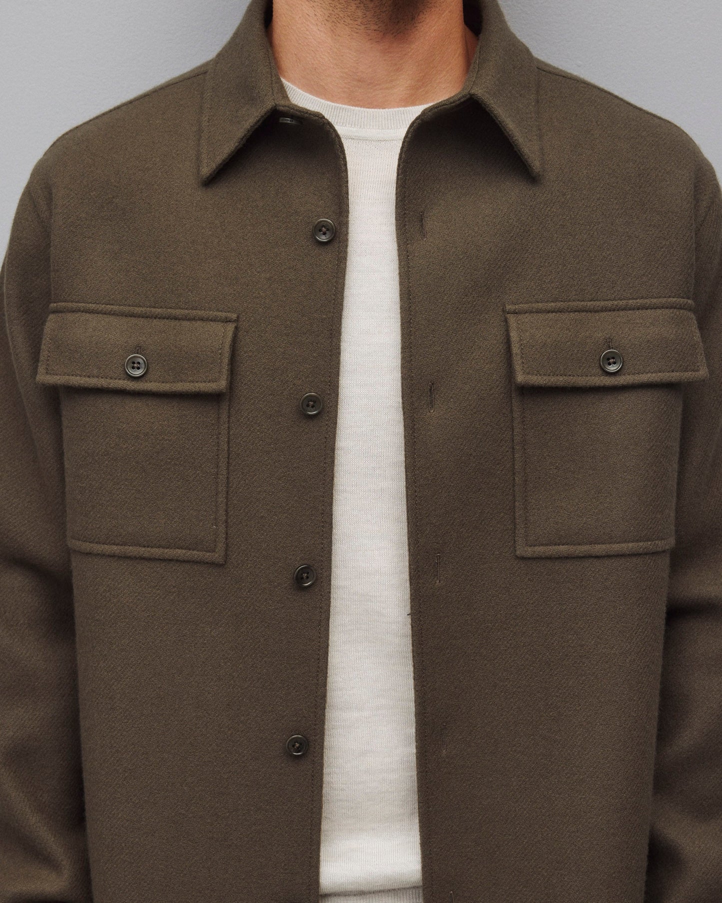 Double Faced Wool Concourse Overshirt