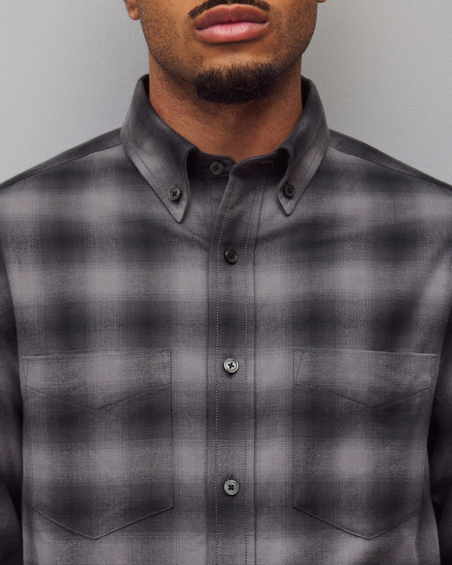 Cotton Plaid Site Standard Shirt