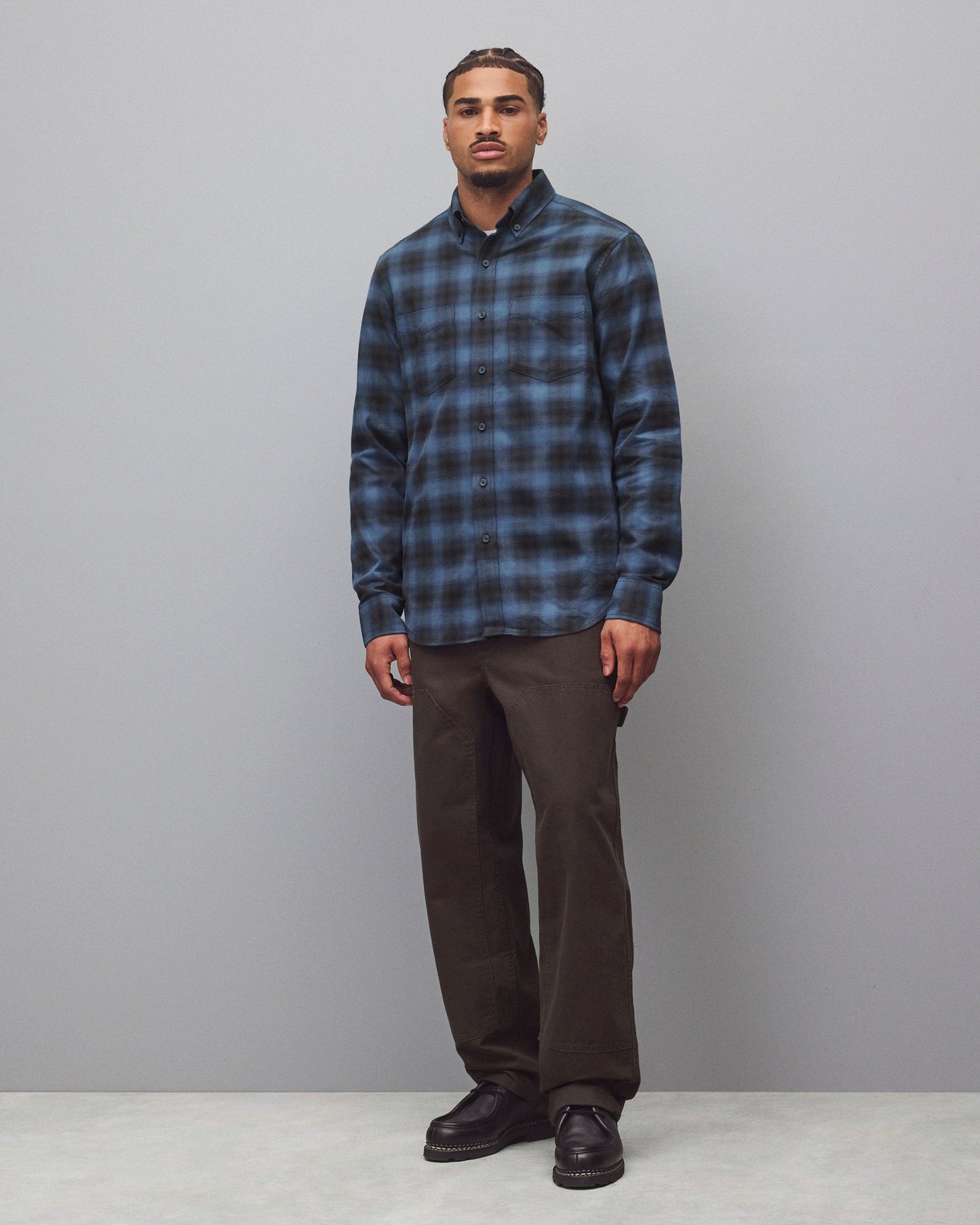 Cotton Plaid Site Standard Shirt