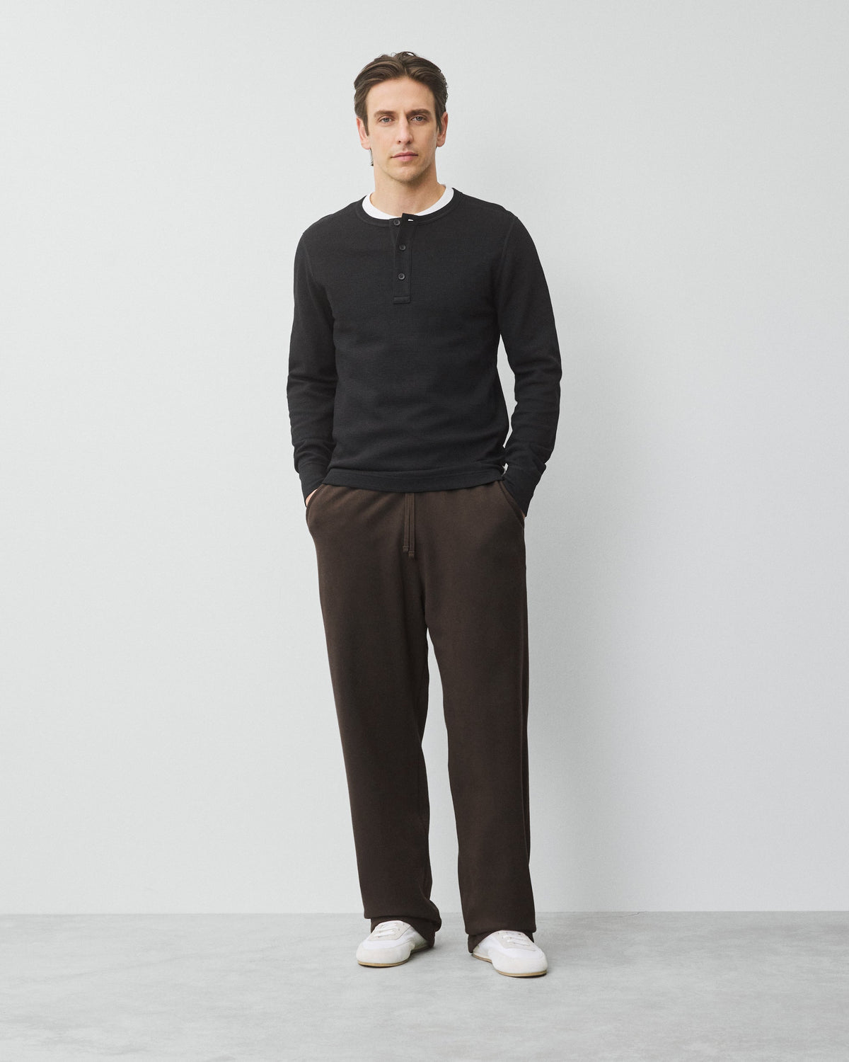 Lightweight Waffle Standard Henley