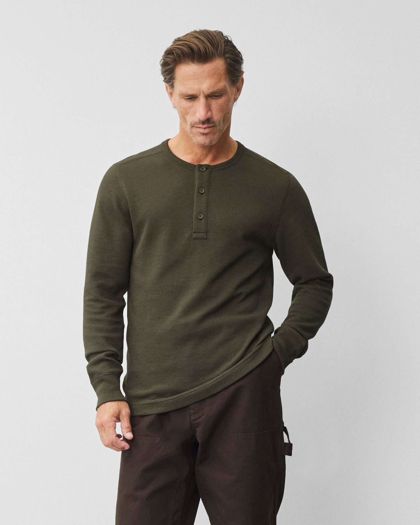 Lightweight Waffle Standard Henley
