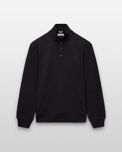 Midweight Terry Standard Button Mockneck