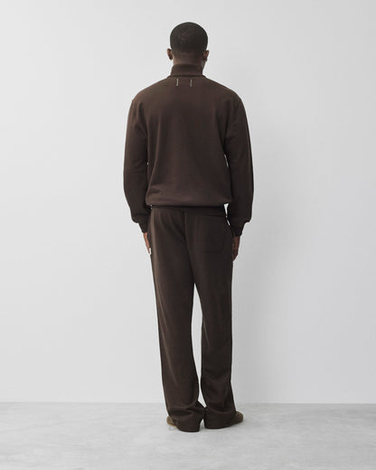Midweight Terry Standard Button Mockneck