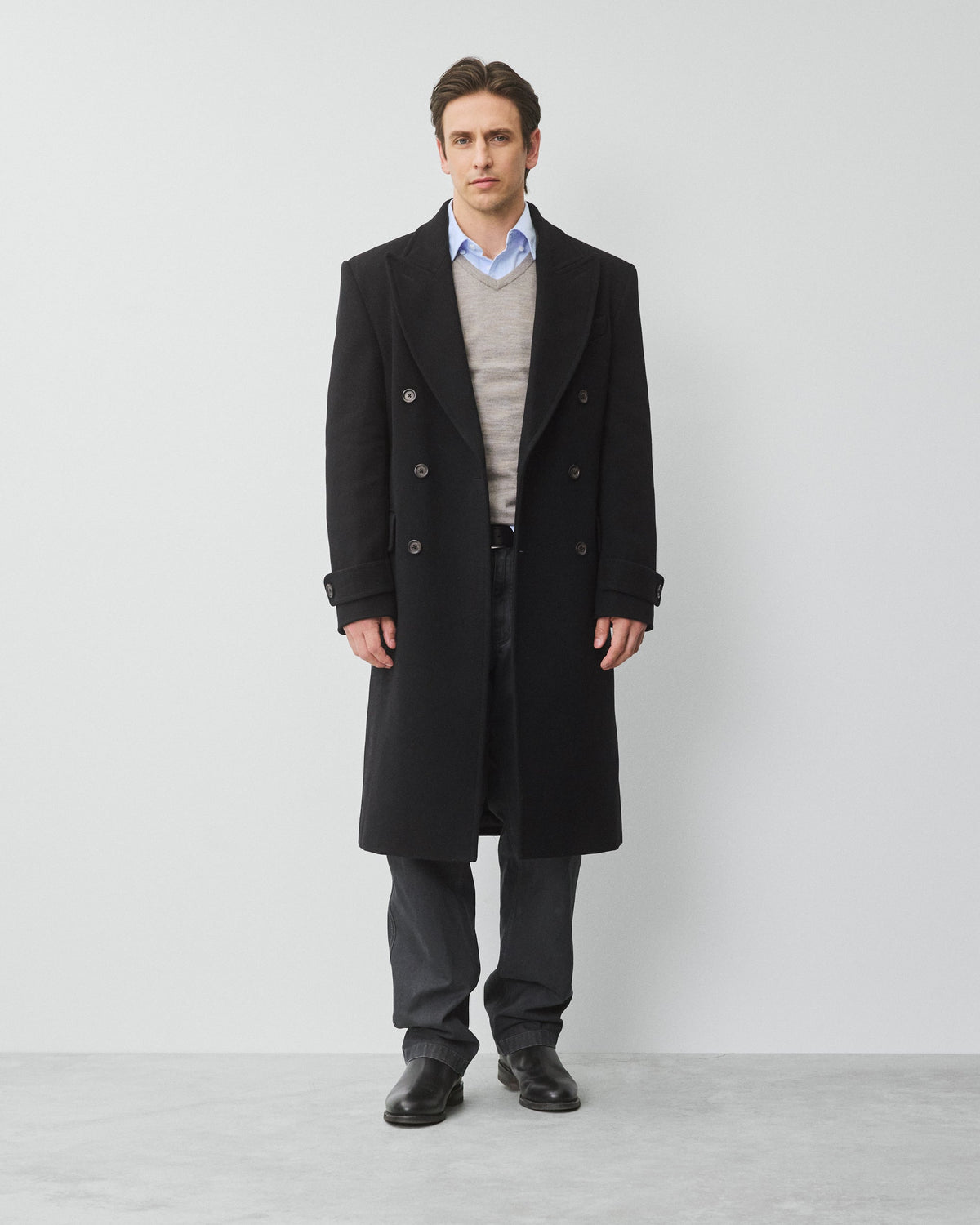 Melton Twill Officer Double Breasted Coat