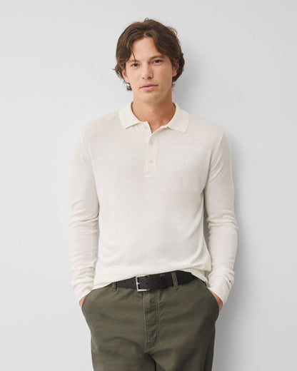 Silk Cashmere Longsleeve Polo