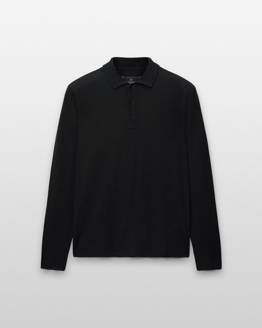 Silk Cashmere Longsleeve Polo