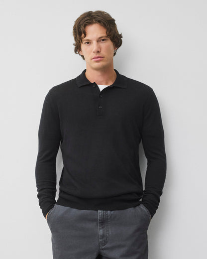 Silk Cashmere Longsleeve Polo