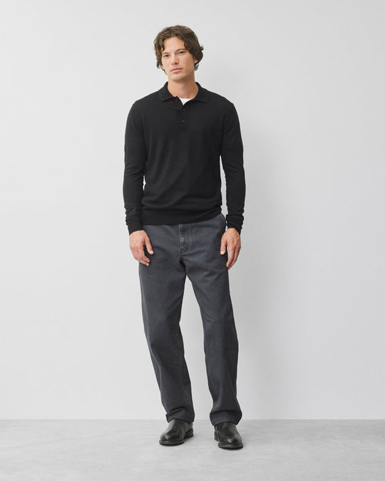 Silk Cashmere Longsleeve Polo