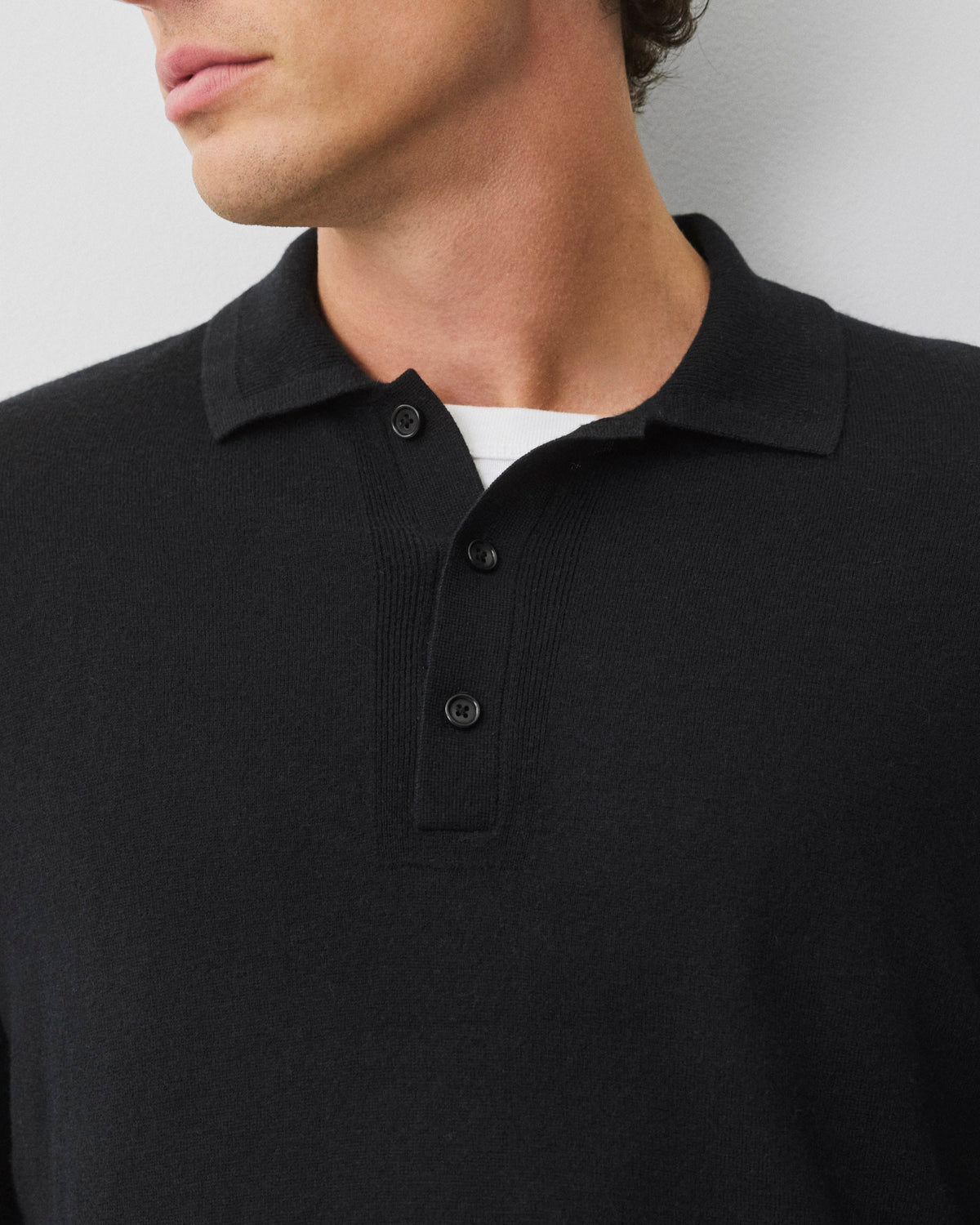Silk Cashmere Longsleeve Polo